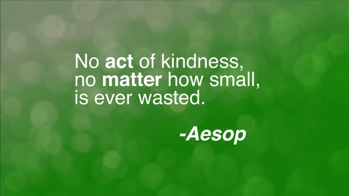 No act of kindness