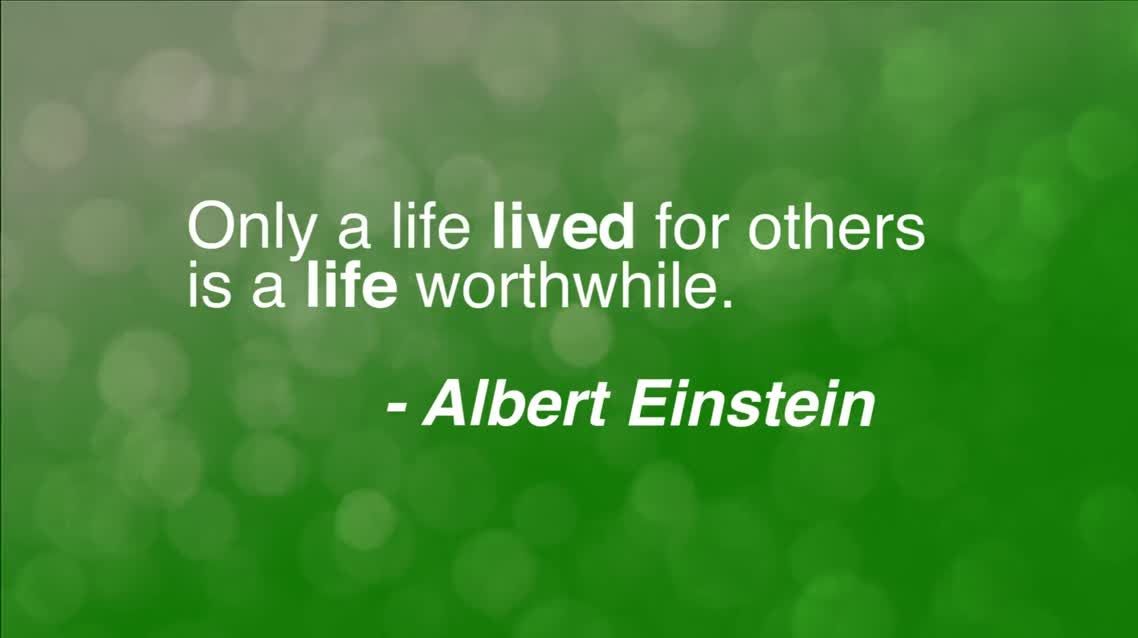 Only a life lived for others